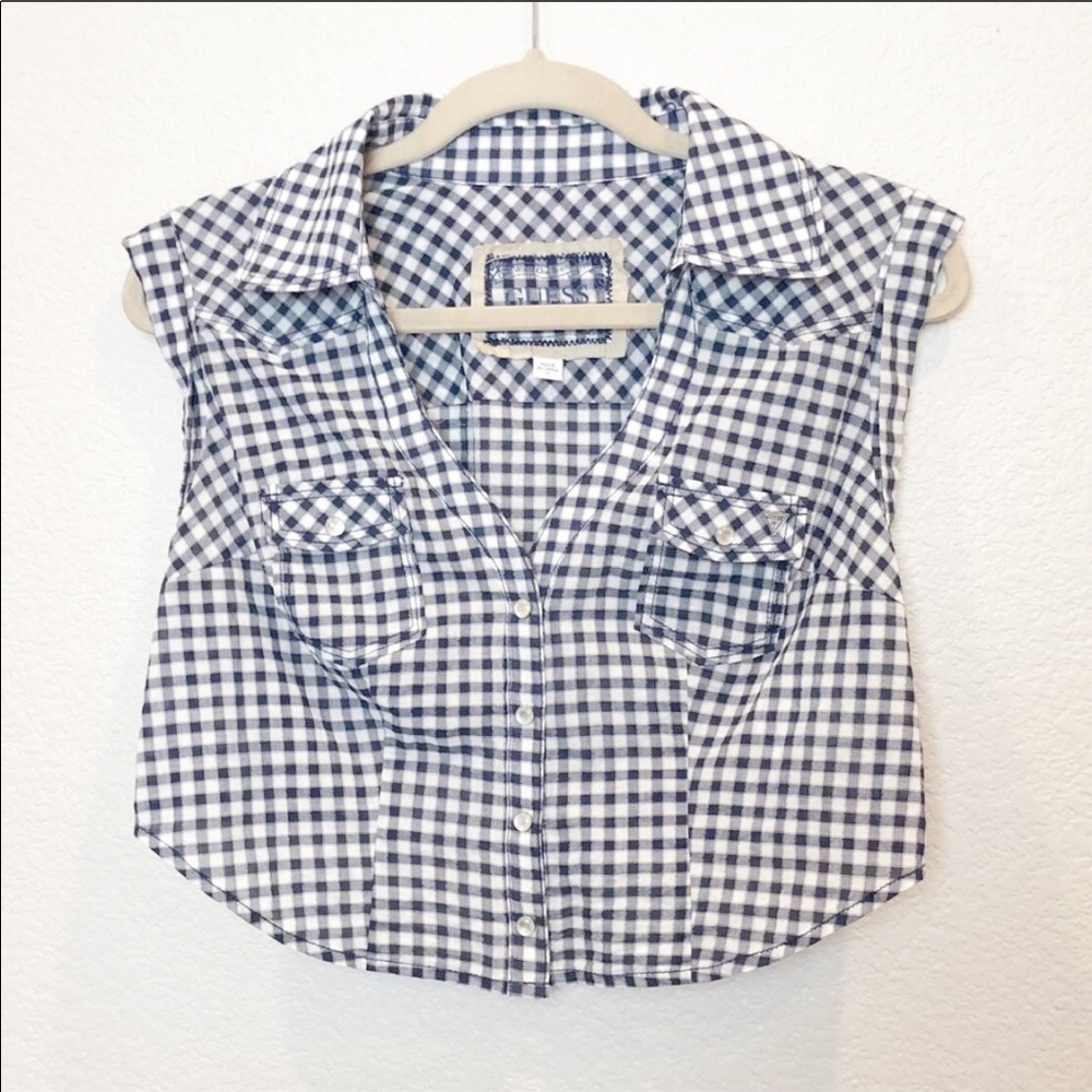 GUESS Button-up Crop Top